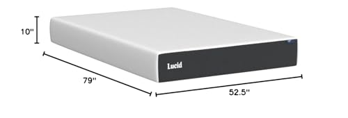 LUCID 10 Inch Memory Foam Mattress - Medium Feel - Infused with Bamboo Charcoal and Gel - Bed in a Box - Temperature Regulating - Pressure Relief - Breathable - Full XL SizeFull XL Size