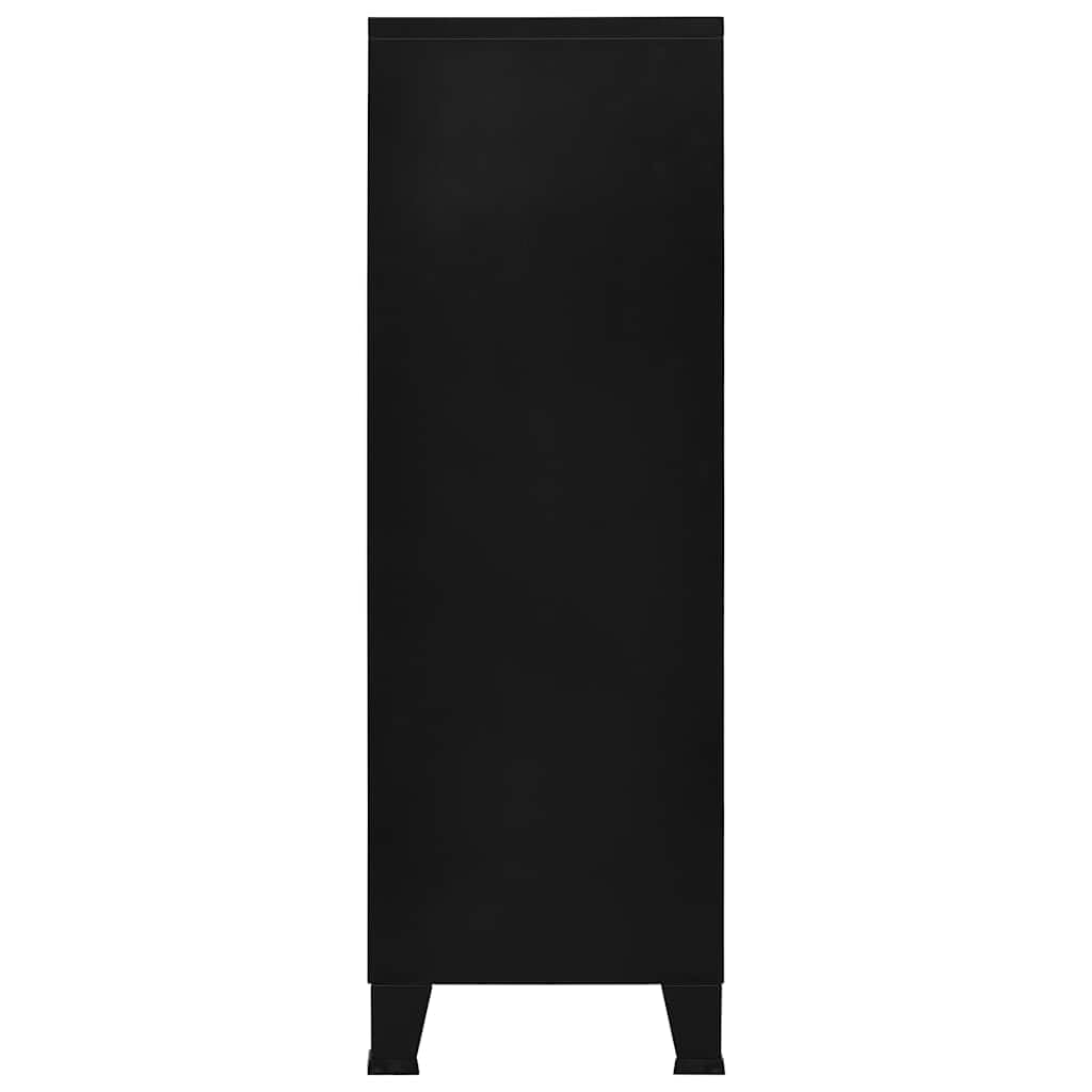 Meble Przedmiot dom Przemysłowa skrzynia magazynowa czarna 75x40x120 cm Stalowe wyposażenie