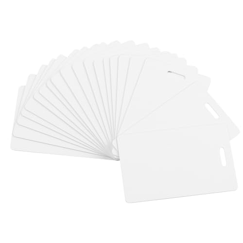 50 Pack Premium Blank PVC Cards with Slot Punch on Short Side - Vertical Slot Punch Blank ID Cards-...