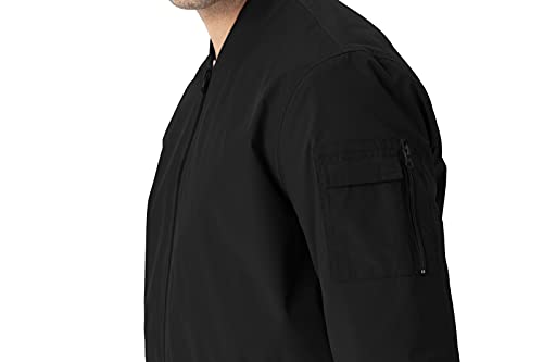 Basudam Men's Bomber Jacket Windbreaker Lightweight Water Resistant Full Zip Casual Athletic Slim Fit Black M #TOP3