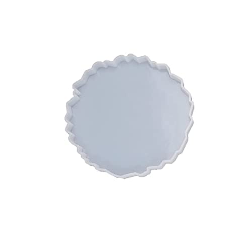 Resin Art Silicone Casting Moulds Epoxy Moulds Silicone Moulds DIY Coaster Mold Round Agate 5"- 6MM Design -1pc (White)-image-47