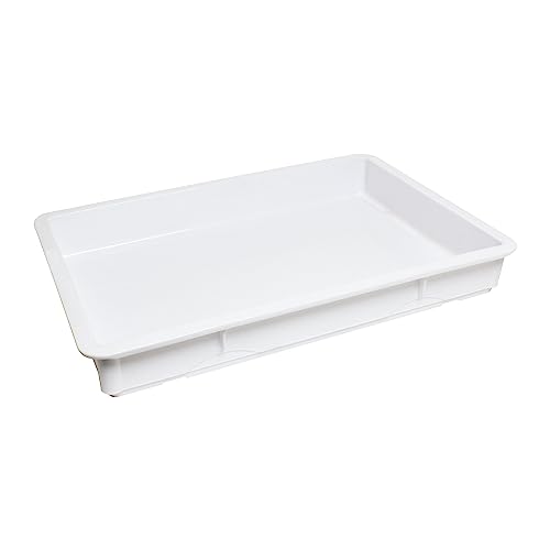 TrueCraftware Caja de masa de pizza de 18 x 26 x 3 pulgadas, color blanco, bandeja apilable para masa de pizza para el hogar, bandeja de calidad, recipientes a prueba de masa de pizza para el hogar,