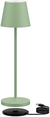 Ralbay Modern LED Cordless Table Lamp,4800mah Rechargeable Battery Desk lamp,Aluminum Material Shell,IP54 Waterproof Outdoor Cordless Dimmable Table Lamp,for Bedroom,Coffee Table,Restaurant (Green)
