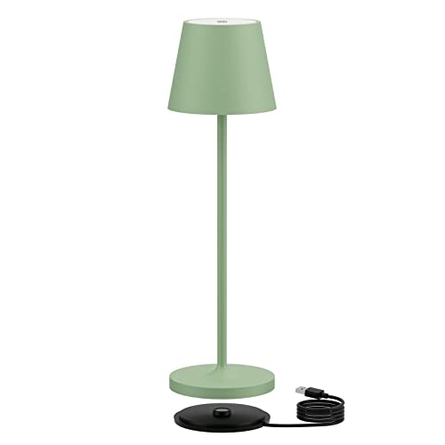 Ralbay Modern Led Cordless Table Lamp,4800Mah Rechargeable Battery Desk Lamp,Aluminum Material Shell,Ip54 Waterproof Outdoor Cordless Dimmable Table Lamp,For Bedroom,Coffee Table,Restaurant (Green) #TOP28
