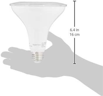 Amazon Basics 90W Equivalent, Daylight, Dimmable, 15,000 Hour Lifetime, CEC Compliant, PAR38 LED Light Bulbs | 6-Pack