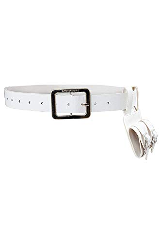 Adult Anime Belt Sword Holder Adjustable Buckle Holster PU Halloween Cosplay Prop White with Knife Cover