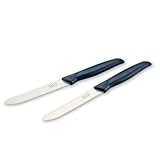 Tasty Premium Messer-Set (2 Stück) – Ideal für Küche & Frühstück, müheloses Schneiden, Sägeschliff – Blau/Silber, 21x2cm