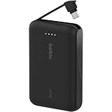 【Amazon.co.jp限定】 Belkin モバイルバッテリー(10000mAh 20W USB-Cケーブル内蔵) 3C対応 PD高速充電対応 PPS対応 iPhone&Android対応 2台同時充電 PSE 軽量&コンパクト 機内持ち込み可能 アウトドア/災害/緊急用 メーカー保証2年 ブラック BPB021fqBK ※Amazon.co.jp限定 壁紙ダウンロード付き