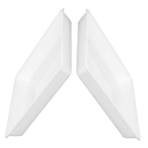 JOINPAYA 2 Piezas Bandejas para Plantas de Plástico Cuadradas Blancas de Base Resistente y Profunda para Macetas Recolectora de Agua para Interiores y Exteriores para Suculentas y Bonsáis