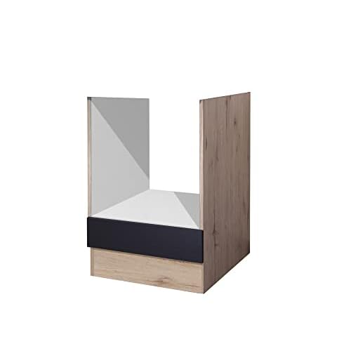 Flex Well Herdumbauschrank 60 cm ohne Arbeitsplatte Anthrazit San Remo Eiche - Lino