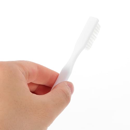 Cepillo de dientes manual Mipcase contra la placa, 100 piezas blancas de plástico compacto 4