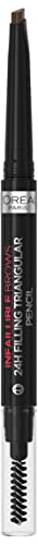 L'Oréal Paris - Crayon à Sourcils Tenue 24H - Pointe Triangulaire pour une Définition Parfaite - Formule Waterproof Résistant à l'Eau et l'Humidité - Infaillible 24H Brow - Teinte : 1 Black (Lot de 2)