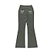 Jeans Pants for Women Fitting Hip Hugging Shaping Tight Pants Fashion Casual Trousers with Bow Printed Pockets Army Green