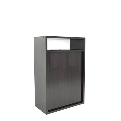Image of DF2H Bedside Table | 1 Year Warranty | Contemporary & Slim Bedside Table, Ren, Side Table Nightstand Wenge Colour (Melamine Finish)