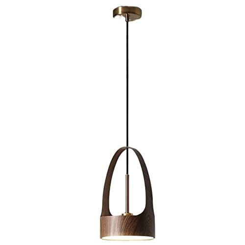 Lustre de plafond en bois tamisable pour éviter l'éblouissement dans le salon