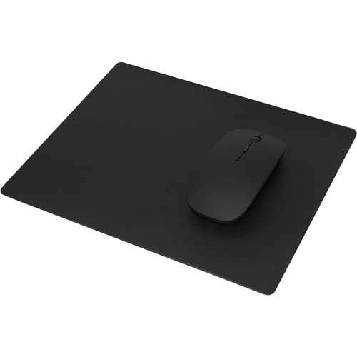DIGIFLEX Leather Effect Mouse Mat Pad – Stylish Bonded Design Non-Slip -Heat Resistant - for Home and Office Executive Use on Desks - 26 x 21cm – Colour Black