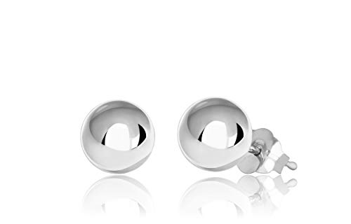 14K White Gold Ball Stud Earrings (6mm - White Gold)
