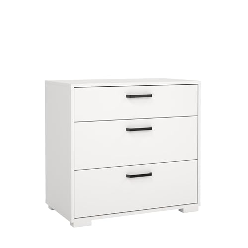 Tvilum Sofia 3-Drawer Bedroom Storage Chest, White, 27.6\" W x 26.2\" H x 15.67\" D