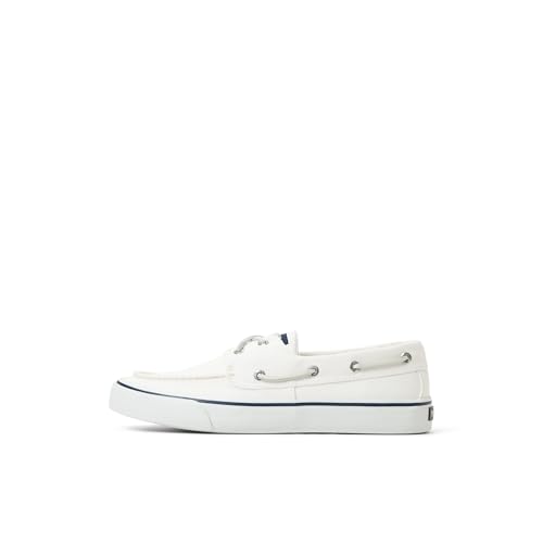 Sperry Men's Bahama II Sneaker Boat Shoe, White Cotton, 10.52