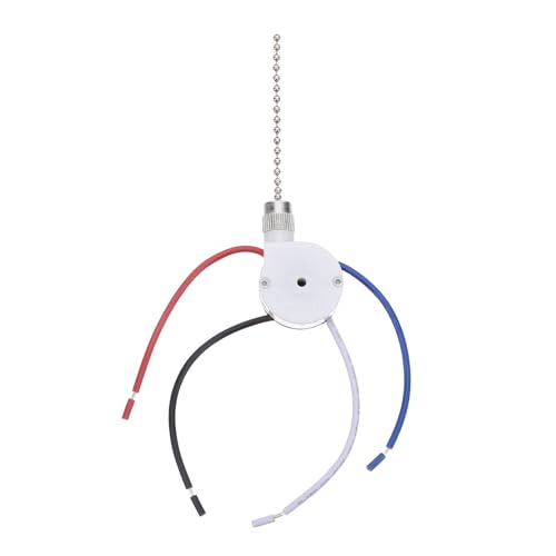 HONMEET Cadena de Ventilador de Techo Tiradores de 4 Cables y Control de 3 Velocidades, Fácil de Instalar para Aplicaciones de Hogar en Celebración Verano