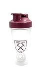 Sporty Gifts Agitatore proteico Hammers con licenza ufficiale: design Claret, stemma e capacità 700 ml per il fitness di Hammers.