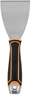 ROLLINGDOG Wallpaper Scraper 76mm Heavy Duty Stainless Steel Putty Chisel Knife with Ergonomic Rubber Handle Removal Tool for Drywall, Paint Stripping