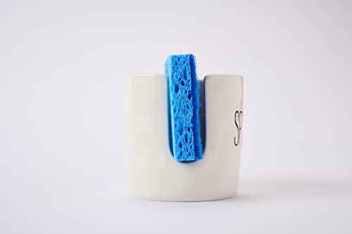 Mud Pie 4144000 Kitchen Dish Sponge Holder Caddy, Ceramic