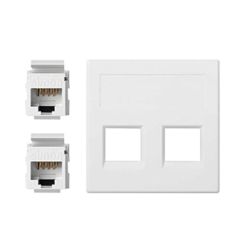 Placa VD plana SG con 2 Cat5eU blanco pour prise réseau murale
