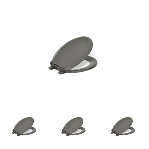 Image of KOHLER 4639-RL-NY Cachet ReadyLatch Round Toilet Seat Soft Close, Thunder Grey (Pack of 4)