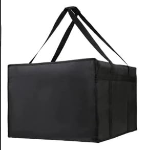 Reaeng Insulated Pizza Delivery Bags Set of 3, 20x20x6in, 20x20x8in, 20x20x14in Thermal Food Carrier, Large Cooler Bags for Catering, Doordash, Uber Eats (Black)