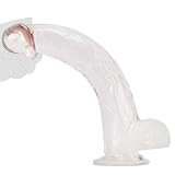MACQIU 30.5cm*5.7cm Realistischer Dildo mit Starkem Saugnapf, riesen Dildo Real Anal Plug Große Penis Nachbildung für Frauen solo, erotisches Sexspielzeug Sex Toy Butt Plug (Transparent)
