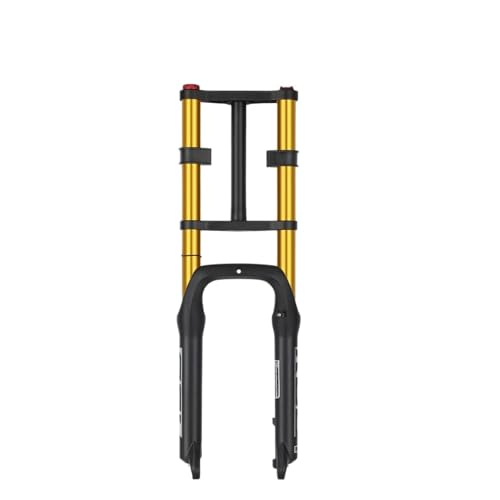 WJLYDM Horquilla de suspensión neumática de Doble Hombro for Nieve Delantera, 20 x 4,0 Pulgadas / 26 x 4,0 Pulgadas, liberación rápida, 9 x 130 mm, Recorrido de Bicicleta eléctrica(Gold-20Inch-34mm)