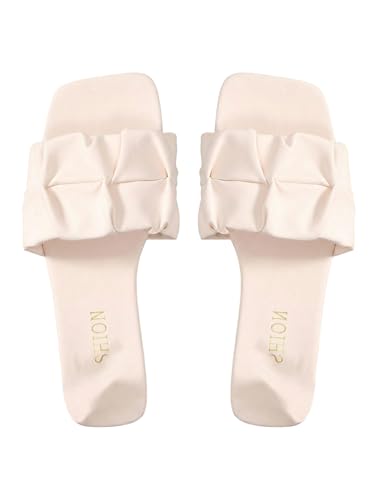 Image of GORGLITTER Women's Summer Cute Flat Sandals Dress Slide Sandals Square Toe Wedding Shoes Vacation Trendy Sandals 2026
