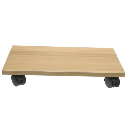 GETAJGHSD コンピュータ ホスト ブラケット モバイルカートホルダー ホイール付きユニバーサルベース キャスター付きCPUスタンド CPUローリングスタンド 車輪付き木製ベース 鉄 Khaki