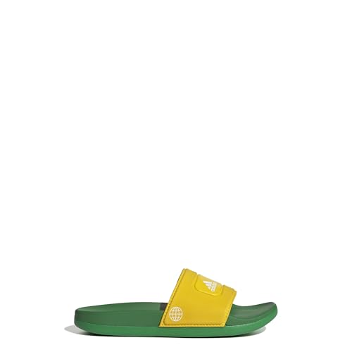 ADIDAS Lego Adilette Comfort K Slippers, EQT Yellow Core White Green, 28 EU