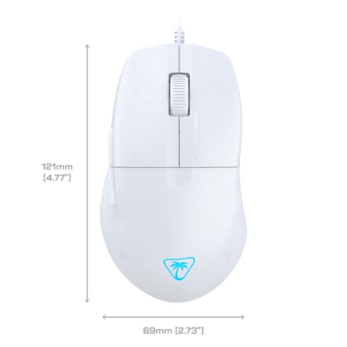 Image of Turtle Beach Pure SEL Wired RGB Gaming Mouse, Ultra-Light 49g Ergonomic Design, 8000 DPI Optical Sensor, Mechanical Switches, Pretension System, Pure PTFE Glides, AIMO RGB Lighting - White