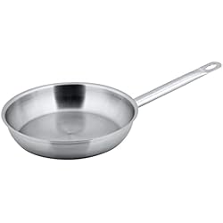 Sartenes Stainless Steel METRO Professional Sartén sin revestimiento, de acero inoxidable, con acabado satinado, Ø 24 cm, apta para inducción y horno máx. 240 °C, para uso privado/comercial, plateada