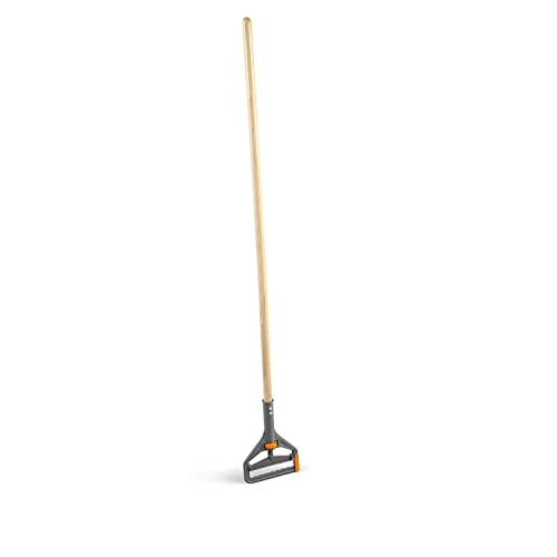 Image of Staples Coastwide Professional 60 inch Side Gate Wood Wet Mop Handle, Plastic Head