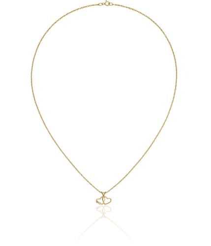10K Solid Tri Color Pink White Yellow Black Hills Gold Double Heart Love Chain Necklace3