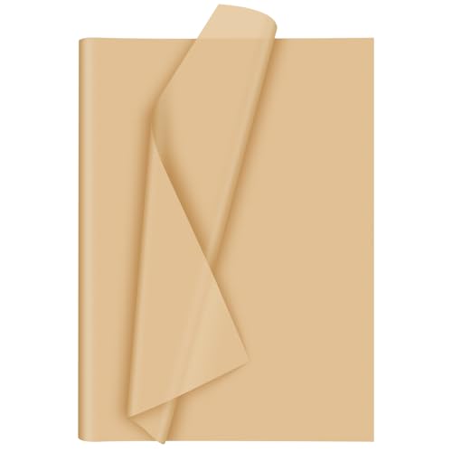 Morcheiong Lot de 60 feuilles de papier de soie kraft marron pour emballage cadeau, loisirs créatifs, floral, anniversaire, fête de mariage, festival (50 x...