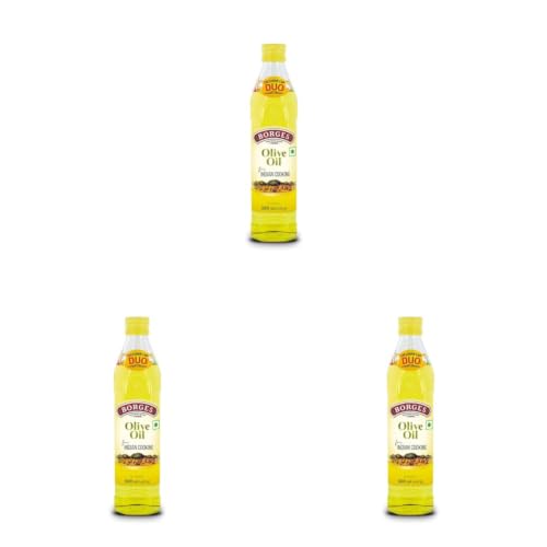 Image of Borges Olive Oil for Indian Cooking - 500 ml |Extra Light |Packed in Spain |Light Flavour |75% MUFA | Ideal for daily cooking: deep fry, tadka, curries (Pack of 3)