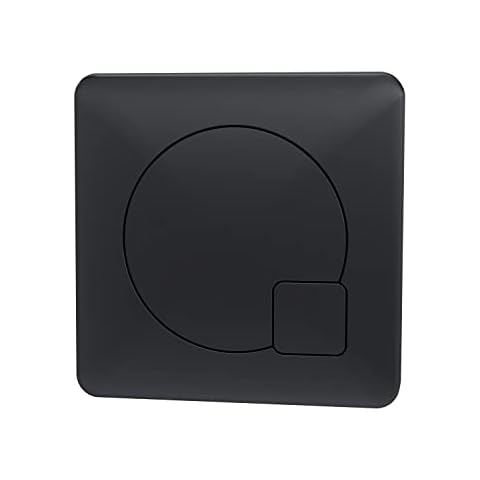 nuie MDPB02 Modern Bathroom Dual Flush Square Push Button for Use with Concealed Cistern (Cistern Not Included), 70mm, Matt Black Cover