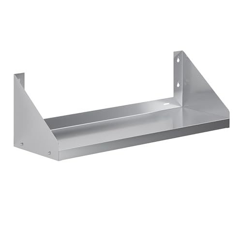 Image of AmGood Stainless Steel Wall Shelf with Side Guards (36 inch Long x 12 inch Deep)