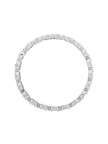 Silver Toned AD Floral 2 Pcs Set Bangles
