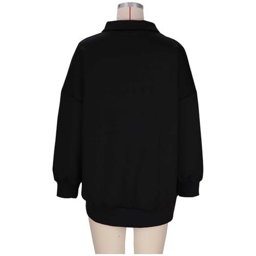 Cozy Oversized Zip-Up Hoodie for Women, Black 3XL - Fall Fashion Essential - Image 5