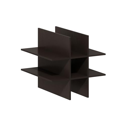 Image of Furinno Cubicle 9-Compartment Cube Insert, Cube Organizer, Black Oak | Grid Shelf Dividers, Fits into Furinno Extra Thick Cubes, for Organizers and Storage (Does not fit IKEA Kallax Shelving)