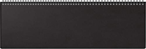 rido/idé 7031642901 Tischkalender/Querterminbuch futura 5, 420 x 137 mm, Kunststoff-Einband schwarz, Kalendarium 2021, Wire-O-Bindung