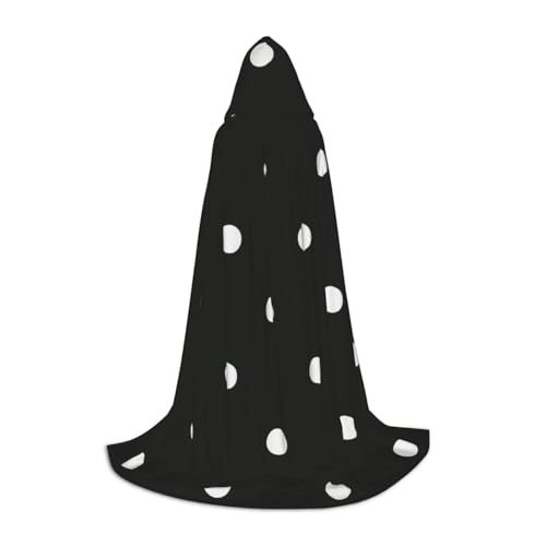 Robe de magicien noir et blanc avec capuche style médiéval et Renaissance pour célébrations