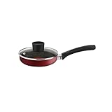 Frigideira Ovo Rochedo Facilita Vermelho 16cm com Tampa com Antiaderente Resist:Reforçado com partículas minerais, Thermo-Sinal para Indicar o Momento Ideal de Iniciar o seu Preparo e Base Limpa Fácil