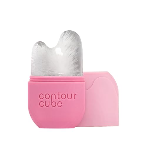 Contour Gua Cube - Gua Sha Face Massage Tool - Ice Roller for Sculpting De-Puffing & Lymphatic Drainage - Face Ice Roller & Massager - Compact Skin Care Tools for Daily Skincare & Travel - Pink